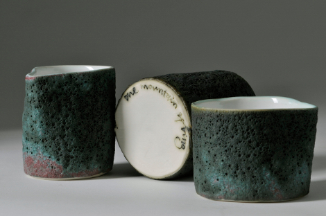moss porcelain ceramic bowl with volcanic glaze